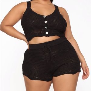 Crochet Short Set - Black 2X